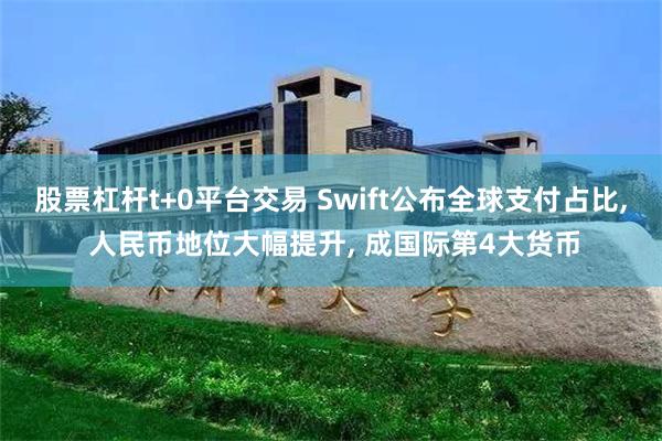 股票杠杆t+0平台交易 Swift公布全球支付占比, 人民币地位大幅提升, 成国际第4大货币