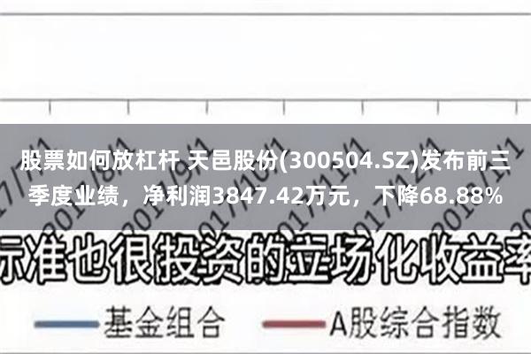 股票如何放杠杆 天邑股份(300504.SZ)发布前三季度业绩，净利润3847.42万元，下降68.88%