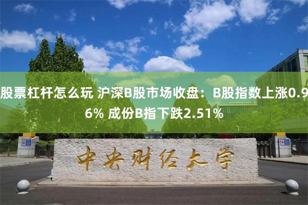 股票杠杆怎么玩 沪深B股市场收盘：B股指数上涨0.96% 成份B指下跌2.51%